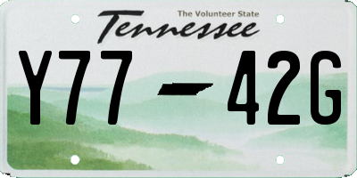 TN license plate Y7742G