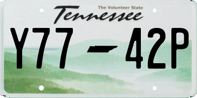 TN license plate Y7742P