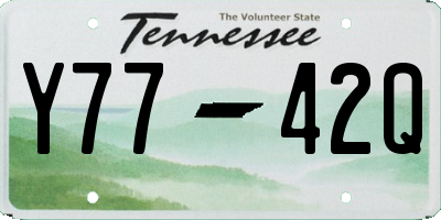 TN license plate Y7742Q