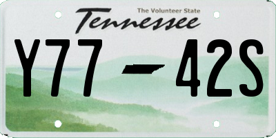 TN license plate Y7742S