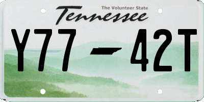 TN license plate Y7742T