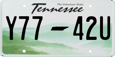 TN license plate Y7742U