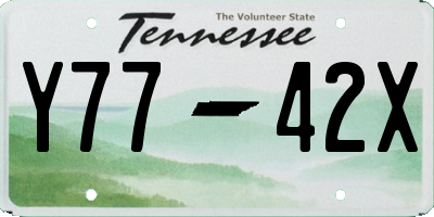 TN license plate Y7742X
