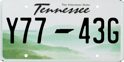 TN license plate Y7743G