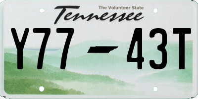TN license plate Y7743T