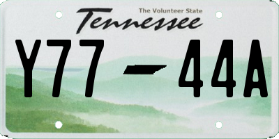 TN license plate Y7744A