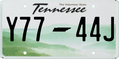 TN license plate Y7744J