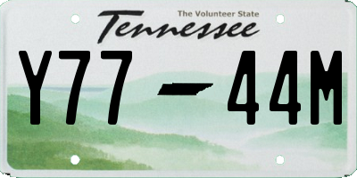 TN license plate Y7744M