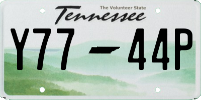 TN license plate Y7744P