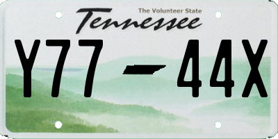 TN license plate Y7744X