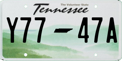 TN license plate Y7747A