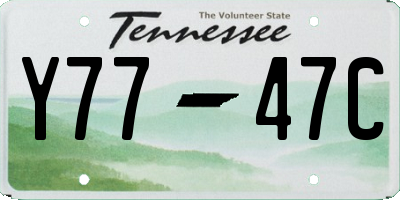 TN license plate Y7747C