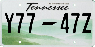 TN license plate Y7747Z