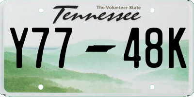 TN license plate Y7748K
