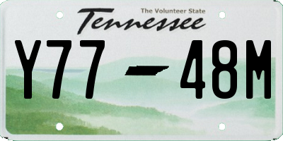 TN license plate Y7748M
