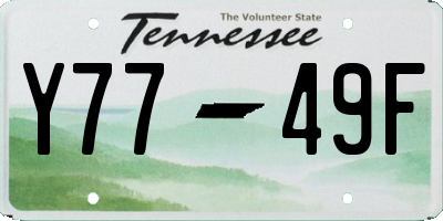 TN license plate Y7749F