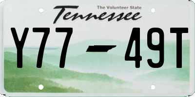 TN license plate Y7749T