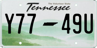 TN license plate Y7749U