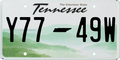 TN license plate Y7749W