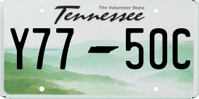 TN license plate Y7750C