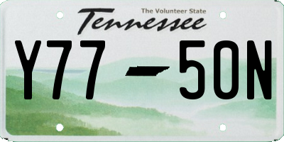 TN license plate Y7750N