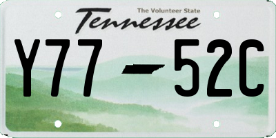 TN license plate Y7752C