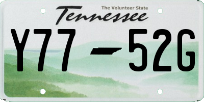 TN license plate Y7752G