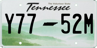 TN license plate Y7752M