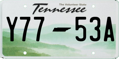 TN license plate Y7753A