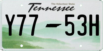 TN license plate Y7753H