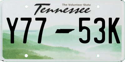 TN license plate Y7753K
