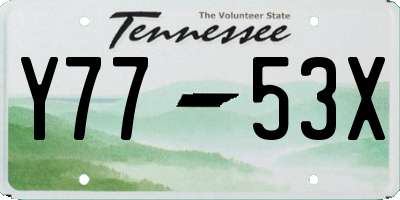 TN license plate Y7753X