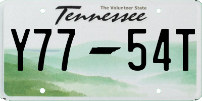 TN license plate Y7754T
