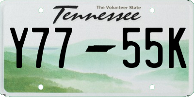 TN license plate Y7755K