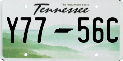 TN license plate Y7756C
