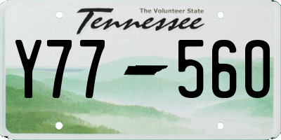 TN license plate Y7756O