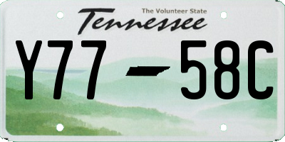 TN license plate Y7758C