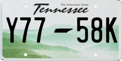 TN license plate Y7758K