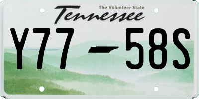 TN license plate Y7758S