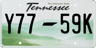 TN license plate Y7759K