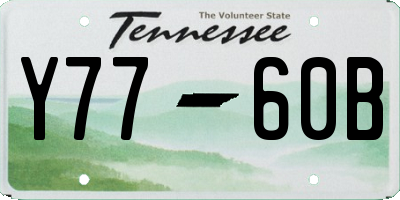 TN license plate Y7760B