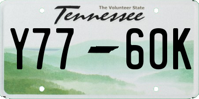 TN license plate Y7760K