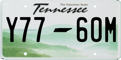 TN license plate Y7760M
