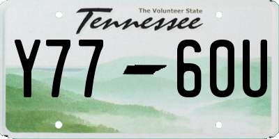 TN license plate Y7760U