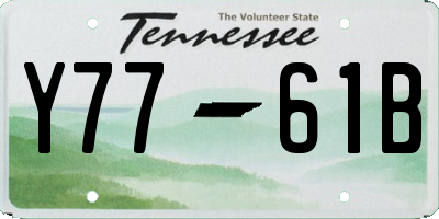 TN license plate Y7761B