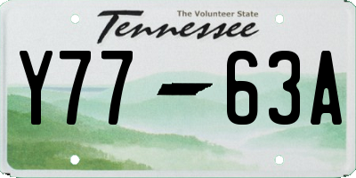 TN license plate Y7763A