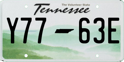 TN license plate Y7763E