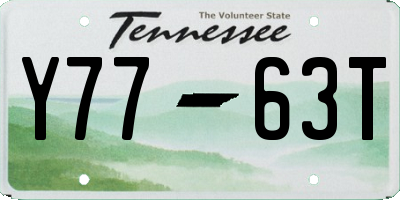 TN license plate Y7763T