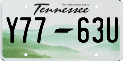 TN license plate Y7763U
