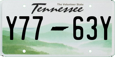 TN license plate Y7763Y